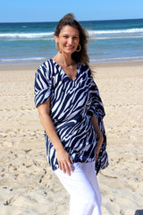 Short Kaftan Ocean Tide in Navy