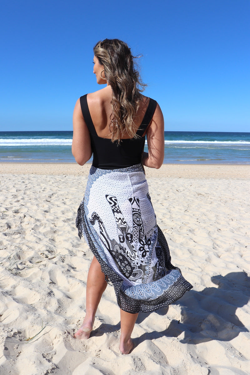 Take Me Away Sarong Black Elephant