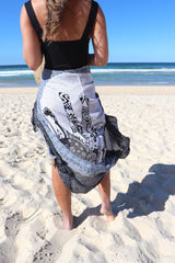 Take Me Away Sarong Black Elephant