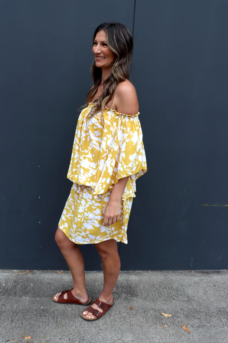 Holiday Dreaming Short Beach Dress/Top In Promise Land Mustard