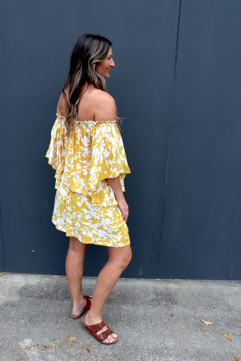 Holiday Dreaming Short Beach Dress/Top In Promise Land Mustard