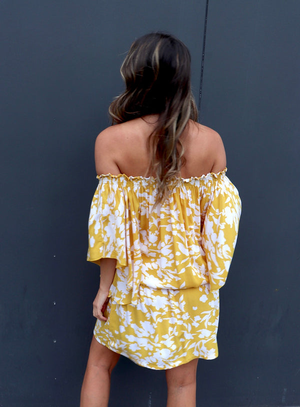 Holiday Dreaming Short Beach Dress/Top In Promise Land Mustard