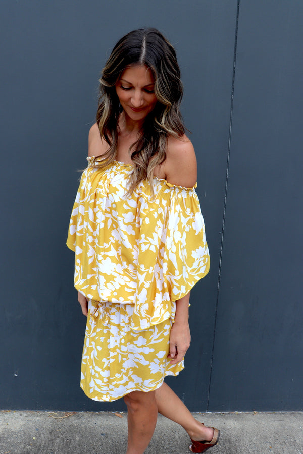 Holiday Dreaming Short Beach Dress/Top In Promise Land Mustard