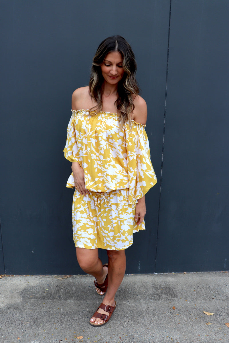 Holiday Dreaming Short Beach Dress/Top In Promise Land Mustard