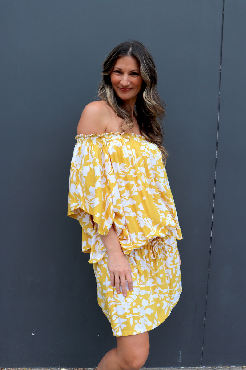 Holiday Dreaming Short Beach Dress/Top In Promise Land Mustard