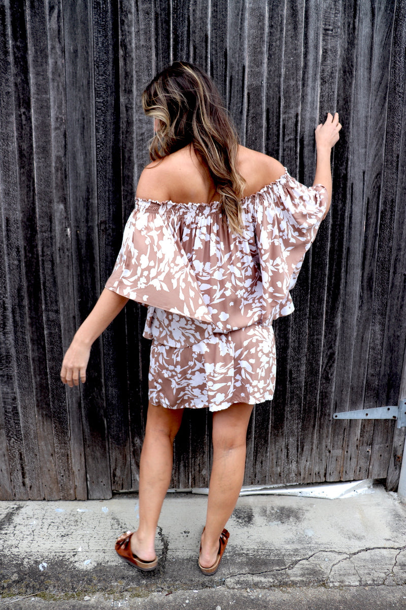 Holiday Dreaming Short Beach Dress/Top In Promise Land Taupe