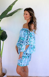 Holiday Dreaming Short Beach Dress/Top In Mint Diamond