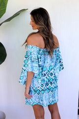 Holiday Dreaming Short Beach Dress/Top In Mint Diamond