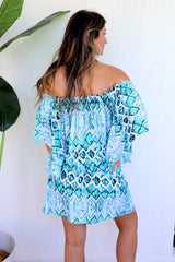 Holiday Dreaming Short Beach Dress/Top In Mint Diamond
