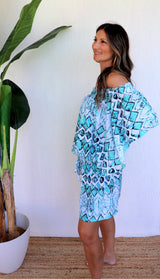 Holiday Dreaming Short Beach Dress/Top In Mint Diamond