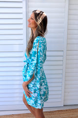 Daydream Long Sleeve Dress/Top in Promise Land Aqua