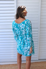 Daydream Long Sleeve Dress/Top in Promise Land Aqua