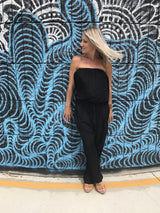 Living It Up Long Jumpsuit In Black