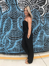 Living It Up Long Jumpsuit In Black