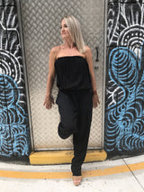 Living It Up Long Jumpsuit In Black