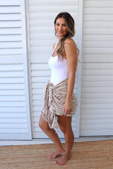 Take Me Away Sarong Zebra Taupe