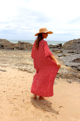 Long Kaftan In Metric Red