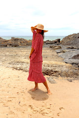 Long Kaftan In Metric Red