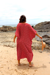 Long Kaftan In Metric Red