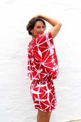Holiday Dreaming Short Beach Dress/Top In Bamboo Red