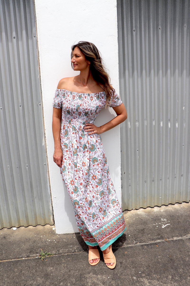 Off the shoulder deals floral maxi