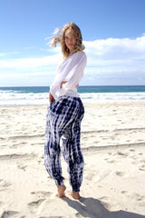 Perfect Travel Elastic Long Pant In Blue Splash