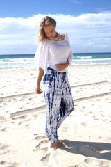 Perfect Travel Elastic Long Pant In Blue Splash