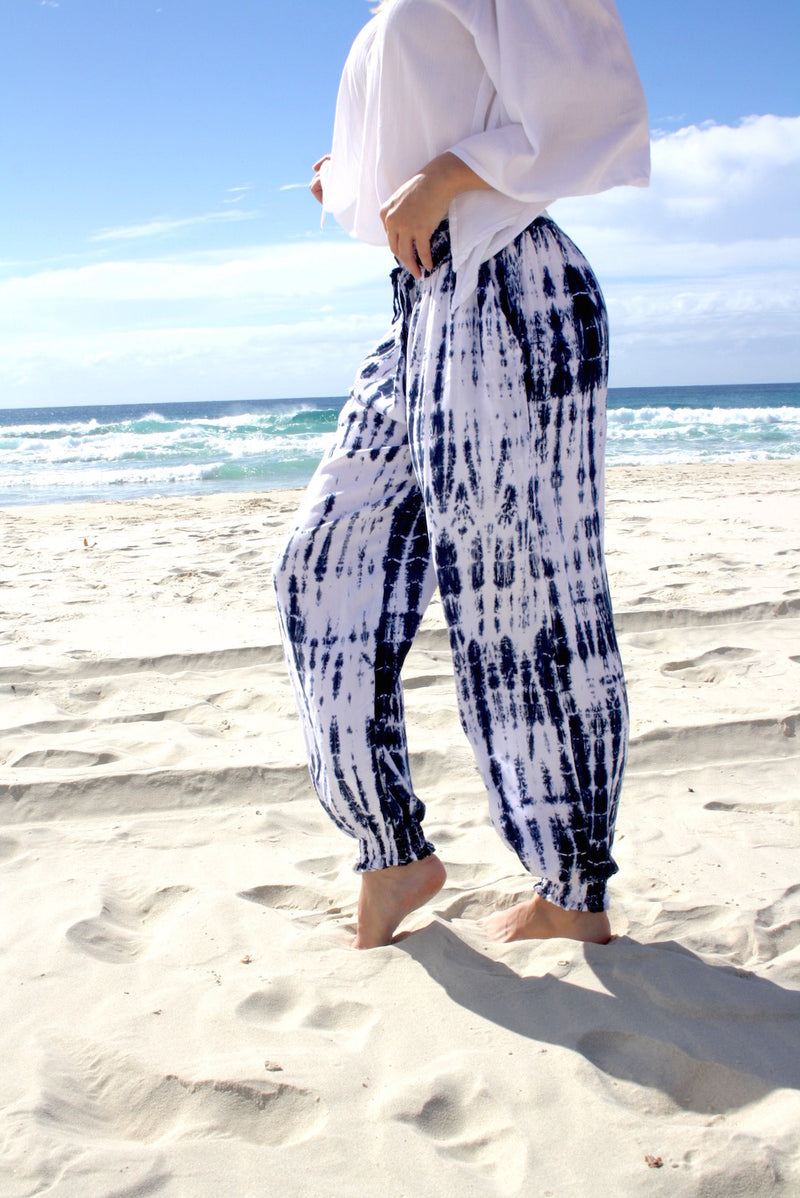Perfect Travel Elastic Long Pant In Blue Splash