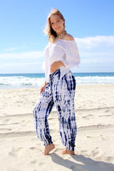 Perfect Travel Elastic Long Pant In Blue Splash