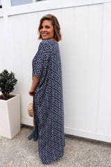 Long Kaftan In Metric Navy