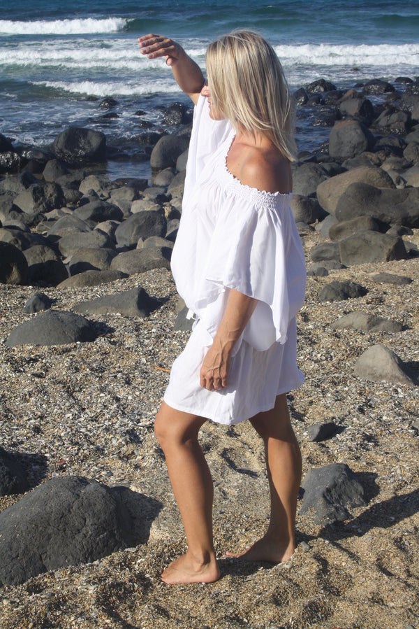 Holiday Dreaming Short Beach Dress/Top In White