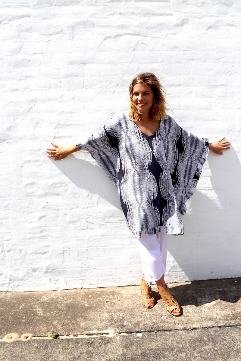 Set Free Batwing Top/Dress In Heartbeat Charcoal