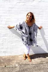 Set Free Batwing Top/Dress In Heartbeat Charcoal