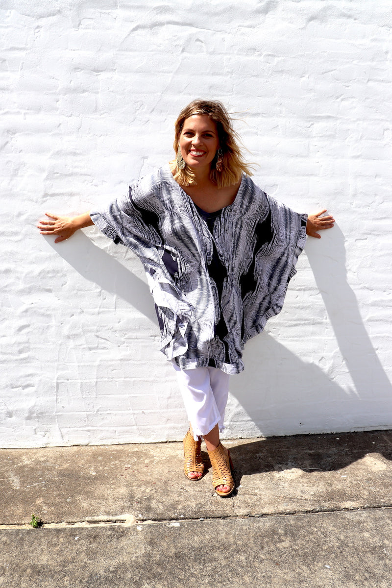 Set Free Batwing Top/Dress In Heartbeat Charcoal