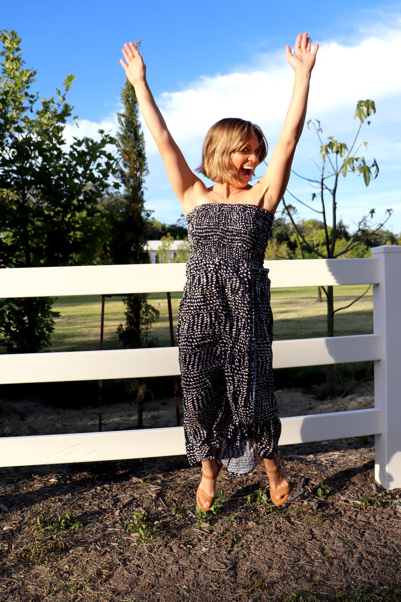 Florence Strapless Dress In Heavens Rain