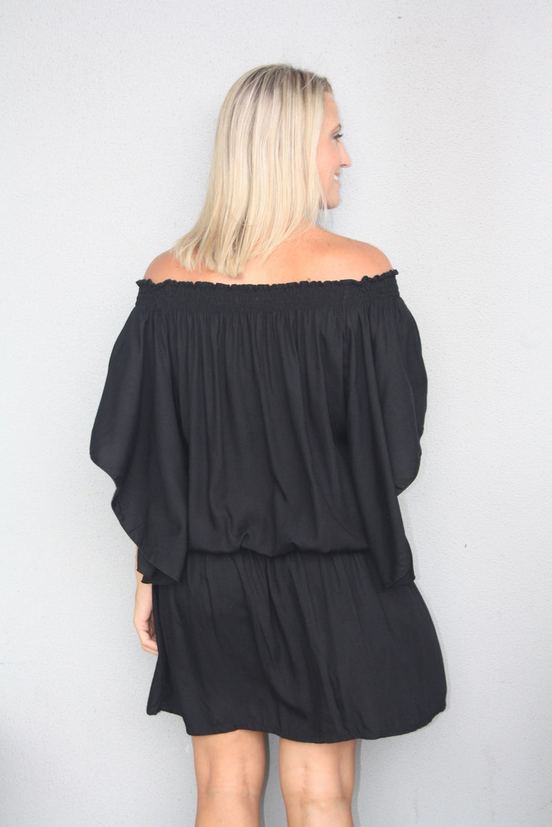 Holiday Dreaming Short Beach Dress/Top In Black