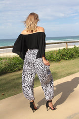 Harem Elastic Long Pant In Leopard Fish