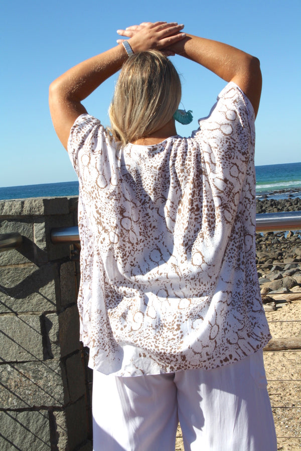 Short Kaftan In Safari Taupe