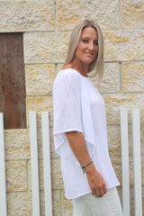 Wing On Or Off the Shoulders Top In White