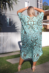 Long Kaftan - Mint/Taupe