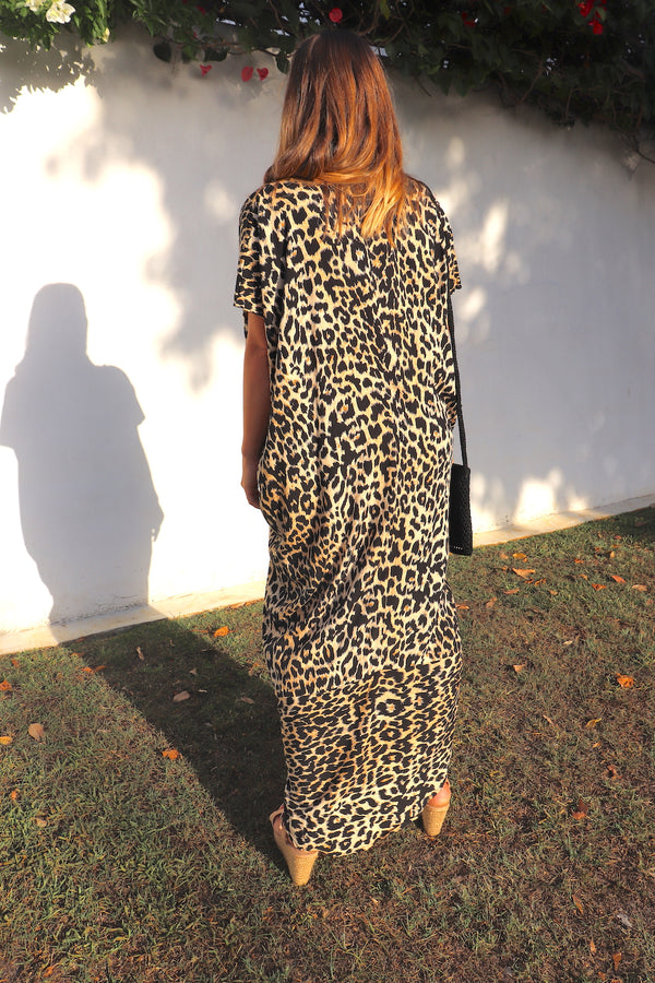Island Holiday High Low Dress In Leopard