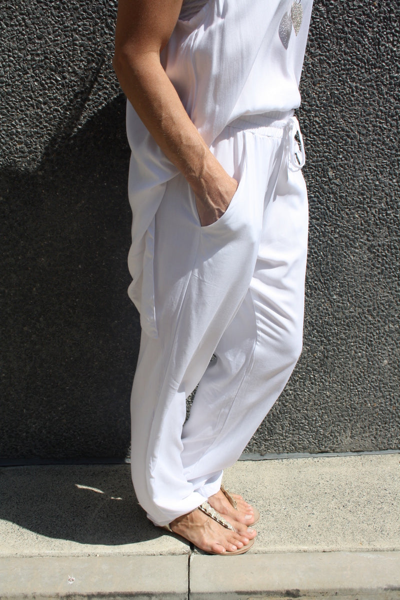 Marina Mirage Elastic Long Pant In White