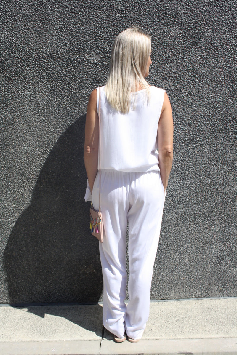 Marina Mirage Elastic Long Pant In White