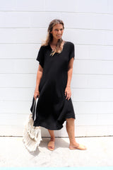 Kokomo Short Sleeve Dress in Black