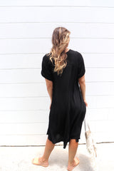 Kokomo Short Sleeve Dress in Black