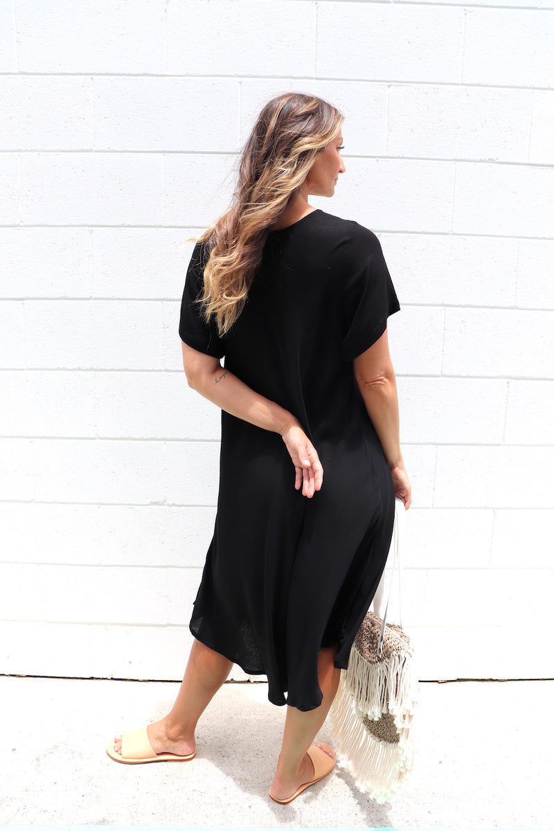 Kokomo Short Sleeve Dress in Black