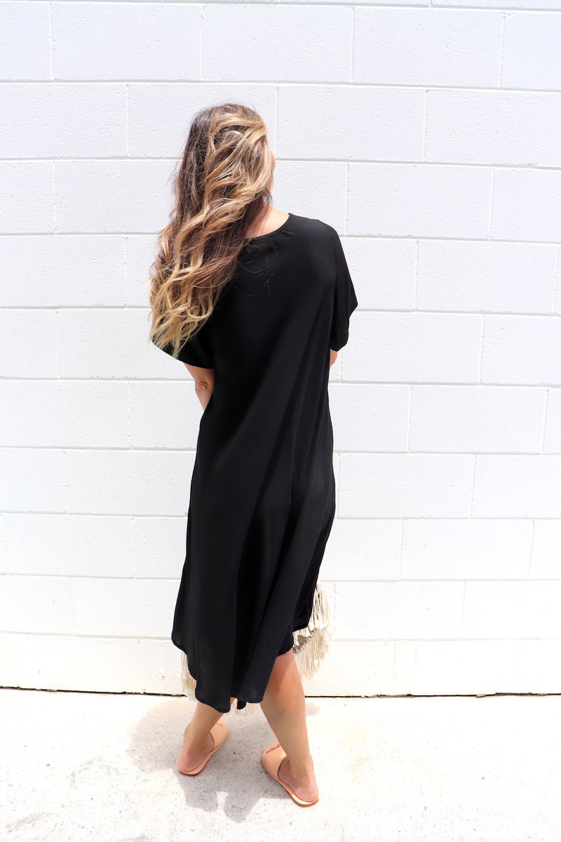 Kokomo Short Sleeve Dress in Black