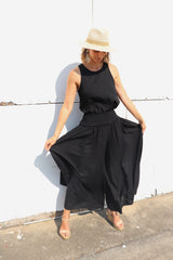 Caribbean Long Wide Leg Pant In Black