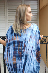 Island Holiday High Low Dress In Blue Splash