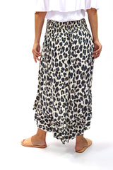 Long Bohemian Skirt In Grey Jaguar